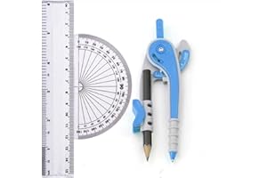 MA NASIR Maths Set Drafting Dividers Tool Set 180 Degree Protractor 15cm Ruler Pencil & Compass Drafting Instruments Math Drawing Geometry Set Perfect For Schools Offices & General Use School Supplies (4pk)