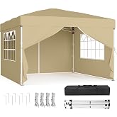 SONGMICS Gazebo 3 x 3 m with Side Panels, Folding Tent | SHELD Collection GCT104LZ01 Sun Protection Lightweight Rain Resistan