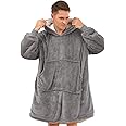 YFFS Sherpa Hoodie, Super Soft, Warm and Comfortable Giant Hoodie, Wearable Hoodie Sweatshirt Blanket, Super Soft Warm Blanket Hoodie, One Size Fits Everyone (gray)
