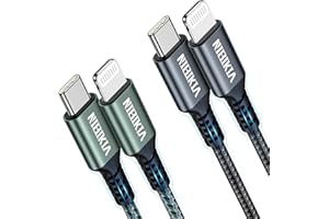 NIBIKIA USB C Lightning Cable [2 Pieces 2M] iPhone Charging Cable USB C MFi Certified Power Delivery Nylon Type C to Lightning Fast Charging Cable for iPhone 14 13 12 11 Pro/Pro Max, X/XS/XR /8 Plus