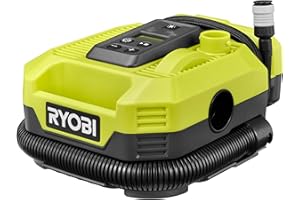 Ryobi - Compresseur & Gonfleur sans Fil 18 V One+ - jusqu'à 11 Bars/jusqu'à 500 L/Min - Livré avec 3 Embouts de gonflage (sans Batterie) - RMI18
