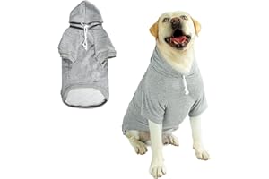 Furryilla Pet Coats Clothes Dog Hoodies Sweatshirt Warm Sweater for Medium Large Dogs with Hood and Pockets（Grey-2XL）