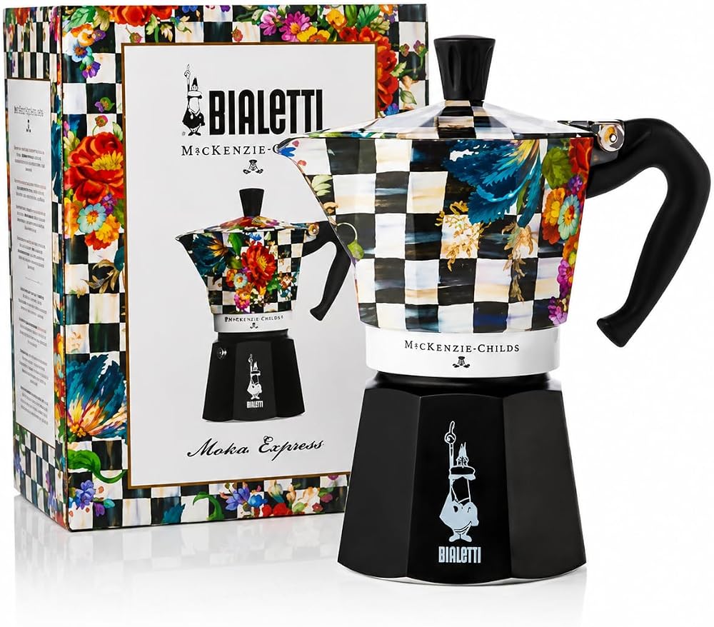 Bialetti Moka Express MacKenzie: 6 Cups Ocak Üstü Espresso Pişirici 270ml Karma Renk Alüminyum Gövde