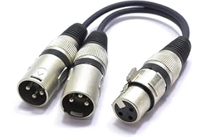 Rozdzielacz XLR Splitter Kabel VITALCO Adapter XLR Żeński na 2x Męski 3 PIN Mikrofonowy Audio Y-Splitter