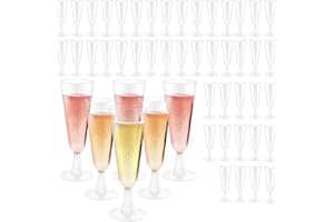 Aerzouser 50 Pezzi Flute Plastica, 160ml Bicchieri Champagne, Bicchieri Spumante Plastica Per I Calici Da Champagne Della Festa