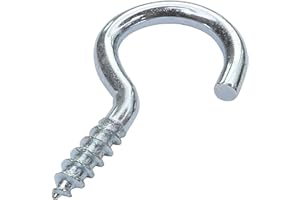 Aerzetix - Set di 50 pezzi - Gancio avvitabile per legno - Ø2.3x25mm - acciaio zincato - fai da te - strumenti di montaggio/ferramenta - C47862