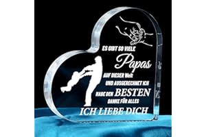 PRSTENLY Geschenke für Papa, Herzförmiges Acrylschild Geschenk für Bester Papa Weihnachten Geburtstag, Vatertagsgeschenke für Papa Vater von Kindern