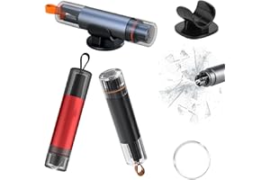 mymai 2Pack Notfall und Sicherheitswerkzeug Glasbrecher Nothammer Auto mit Gurtschneider, 2-in-1 Rettungshammer, Notfallhammer Auto, Notfall ausrüstung für Auto und Bus (GRAU+ROT)