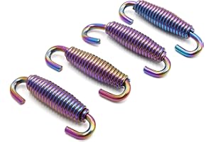 sourcing map 4pcs 55mm en Acier Inoxydable coloré Moto Ressorts de Tuyau d'échappement Crochet de Pivot