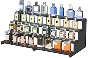 Lifewit 4 Tier Acryl Display Ständer, 2 Stück Parfüm Organizer, Plastik Regal Organizer für Parfüm Figuren Nagellack Gewürz Kosmetik Hautpflege Kunsthandwerk, Acryl Display Riser Regal 30,5cm Schwarz