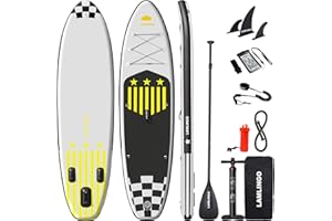 CLAWSABLE Premium Paddle Board for Adults 10.5×2.7×0.5ft Max 200KG Load, SUP Inflatable Paddle Boards Stand Up Paddleboarding Paddleboard Kayak with Carry Bag Non-Slip Deck, Leash Fins Pump