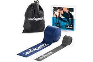 Long Gamma Flossing Bands - 2er-Set Latex Kompression Muskel Bänder Krafttraining, Medizinische Tapes für Reha - Verbesserung der Mobilität, und Beschleunigung der Genesung