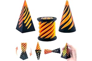 Kottonhub Impossible Cone (3PCS) - 3d Printed Fidget Toy - Spiral Cone Fidget Toy - Impossible Pyramid Passthrough Sculpture - Rotating Stress Relief Desktop Decorations for Kids Adult Gift