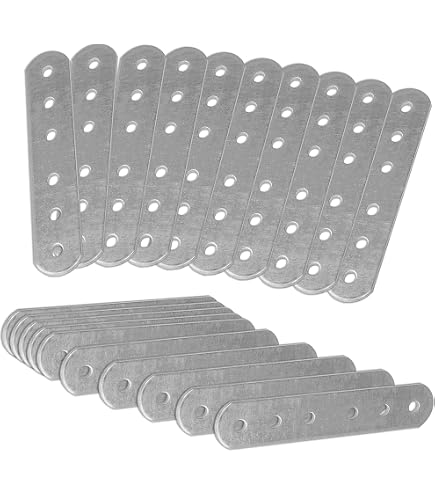 Tomzz Audio Set 10 Piastre Metalliche Perforate 192x16x1,6 Mm - 12 Fori, Per Fai Da Te E Modellismo