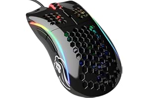 GLORIOUS PC GAMING RACE Glorious Gaming Model D Wired Gaming Mouse - 68g Superlight Honeycomb Design, RGB, Ergonomic, Pixart 3360 Sensor, Omron Switches, PTFE Feet, 6 Buttons - Glossy Black