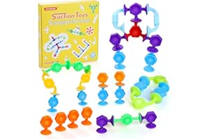 ECHOCUBE Giocattoli a Ventosa, 28 Pz Ventosa Giochi Bagnetto Neonato, Giocattoli Bagno a Ventosa, Giocattolo Sensoriale da Viaggio per Bambini dai 3 Anni in su