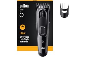 Braun Hårklippare Series 5, +2 Stylingverktyg, Blad med livslång skärpa, 9 Längder, MemoryLock, 50 min Drifttid, Tvättbar, HC