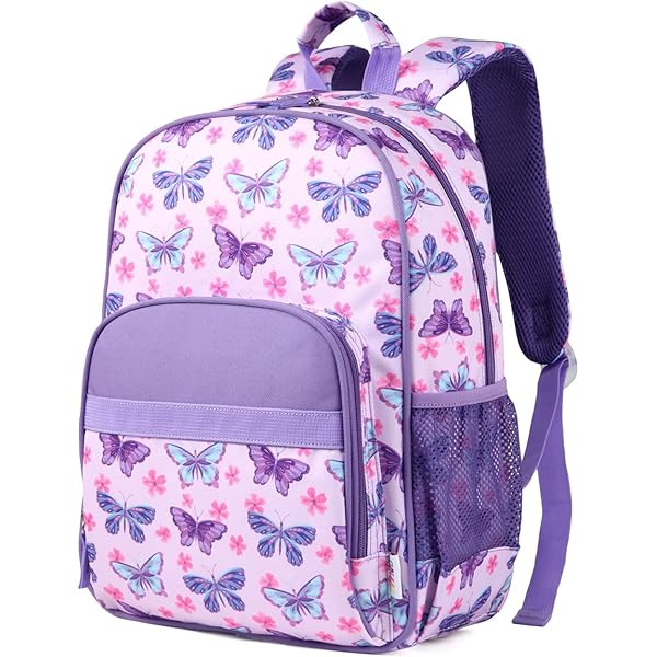 RAVUO Rugzak voor meisjes en jongens, schattige kinderrugzak, waterdicht, licht, met borstband, voor kleuterschool, kleuterschool, paars, vlinder, 29x13x41 cm RAVUO Rugzak voor meisjes en jongens, schattige kinderrugzak, waterdicht, licht, met borstband, voor kleuterschool, kleuterschool, paars, vlinder, 29x13x41 cm