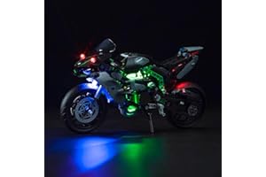 LocoLee Światło kompatybilne z Lego Kawasaki Ninja H2R, zestaw tylko świateł – nie jest to model, zestaw oświetleniowy kompatybilny z Lego 42170 Kawasaki Ninja H2R Motocykl