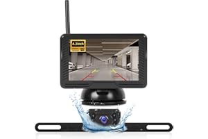 NHOPEEW Kit de caméra de recul sans Fil avec écran IPS de 4,3 Pouces - Caméra de recul étanche IP69 avec Vision Nocturne pour Voiture Camion remorque VR