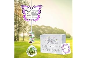 EINANMUT 70th Birthday Gifts for Women - Butterfly Acrylic Crystal Suncatcher, Decorations, Ideas - 1955 Happy Birthday Gift for Mum, Sister, Wife, Friends