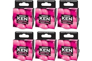 Areon Fresco Ambientador Coche Bubble Gum Chicle Olor Dulce Hogar Aire Lata Debajo Asiento Casa Perfume Original Rosa 3D ( Pack de 6 )
