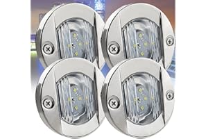 CBJEHIFEY 4x Feux de Navigation Bateau Imperméable LED 12V Lumière de Navigation à LED Signal de Sécurité Lampe Feux de Signalisation de la Voile Marine (Blanc)
