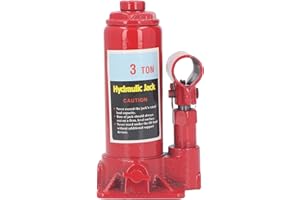YUNIR Hydraulic Jack, Heavy Duty 3 Ton Steel Leak Prevention Rugged Durable Hydraulic Bottle Jack, with Safe Bypass Valve, for Unibody Sedans CUVs SUVs Cars