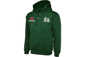 GENERIC LEST We Forget Embroidered Hoodie Poppy Flower Armed Forces Day Top(L, BottleGreen)