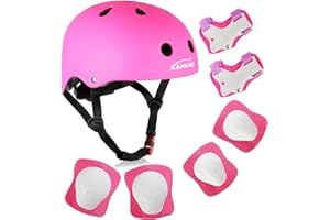 KAMUGO Enfants Casque de vélo pour Les âges 2-8 garçons avec Filles équipement de Protection de Sport Genou coude Poignets pour Skateboard vélo Scooter Patins Ligne