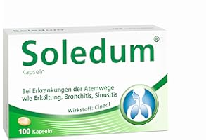 ‎SOLEDUM Soledum Kapseln forte | Erkältungskapseln mit Cineol bei Entzündungen der Atemwege wie Bronchitis | 50 Kapseln (Soledum Kapseln, 100 Kapseln)