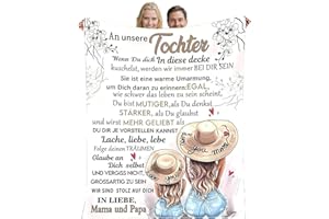 ‎YGFADH YGFADH Kuscheldecke Personalisierte Flauschige Geschenke Decke An Unsere Tochter von Eltern,Super Weiche Decke Mama und Papa für Tochter Positive Ermutigung und Liebe Tochter Sofadecke