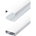 Goulotte Câble Plat Aluminium 50x15mm - Blanc Mat RAL9003 - Autocollant - Pour TV, écran - Longueur 50cm