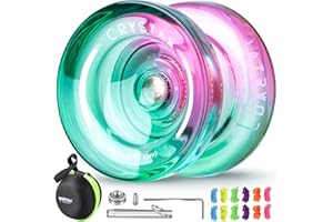 SHUNGRU JoJo Profi K2 Responsive Yoyo für Kinder Anfänger, Dual Purpose Yo-Yo mit Unresponsive Yoyo Bearing für Erwachsene + Extra 12 Yoyo Strings + Yo Yo Case + Bearing Kit (Grün Pink)