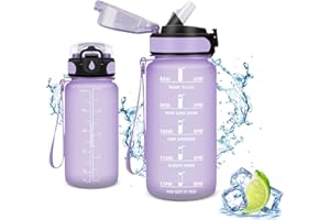 VIKASTAR ikastar Botella Agua Deporte, 500ml/1l/1500ml Botella con pajita, Botellas Agua Niños sin BPA