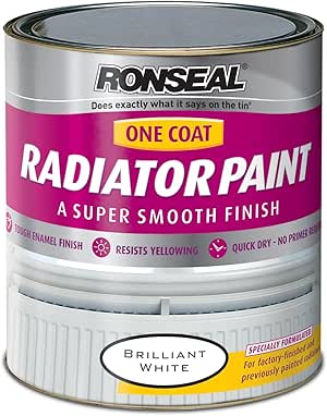 Ronseal OCRPWS250 One Coat Radiator Paint White Satin 250ml: Amazon.co