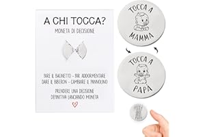 GEBETTER Moneta Decisionale Regalo per Neo Genitori, Moneta di Decisione Regalo Neo Mamma Papà Natale, Regalo Nascita Gravidanza Donna Incita Battesimo Baby Shower Neonati