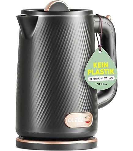 Livoo DOD180R Elektrische waterkoker van roestvrij staal, 1,7 l, retro, 2200 W, snel opwarmen, draaibare sokkel 360 °C, afneembaar antikalkfilter