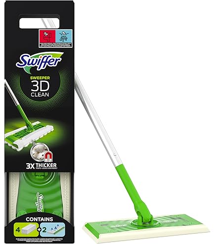 Wischmopp Mit Druck-Klemm-System - Wechsel Ohne Händewaschen, 4 Mikrofasertücher