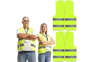 Oyayubi Hi Vis Vests, High Visibility Jackets Standard Size, Hi-vis Reflective Safety Vest for Men, Women, Neon Yellow/Green Colour, for Traffic Work, Construction, Running, Security, Guard, Unisex