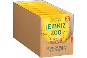 ‎LEIBNIZ LEIBNIZ ZOO Gluten- & Laktosefrei, 8er Pack, Butterkekse mit Motiven aus der Fabelwelt, glutenfreie & laktosefreie Kekse in der Großpackung als Vorrat oder zum Verkauf (8 x 100 g)