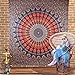 Produktbild RAAJSEE-indian psychedelic handmade orange tapestry round chakra mandala tapestry mirchi ombre barhmeri prints tapestry cotton print wall hanging beach throw dorm divider hippy style bohemian#55