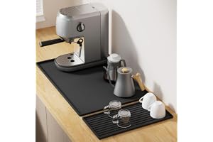 Gachiwar Divided Kaffematta - 2-i-1 Design för Kaffeutrustning och koppar - 61 x 40,5 cm Bottomatta Kudde - 40 x 19 cm Tray - Perfekt för hemkök.