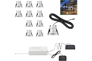 ‎BOYIR Mini LED Spot Einbaustrahler 12V 3W Terrassenbeleuchtung Außen IP65 Einbaustrahler Aussen 2700K/4000K/5000K, Deckenspots Mit Trafo, Einbauleuchte Einbauspot Aluminium für Bad,Terrassendach, 10er Set
