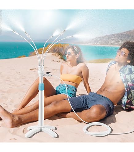 Stand-Nebler Für Terrasse – Verstellbar Bis 127 Cm, Mit 4 Messingdüsen & 7,8 M Schlauch, Für Pool & Garten