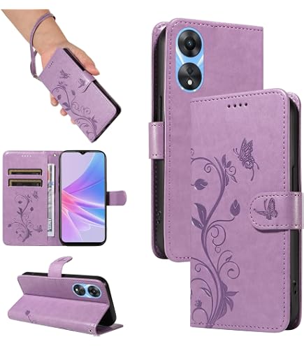 ChoosEU Cover per Oppo A58 4G Custodia in Pelle Portafoglio Flip Case Elegante Disegni Antiurto Protettiva per Ragazze Donne Cover a Libro Stand Oppo A58 4G - Argento Rosa