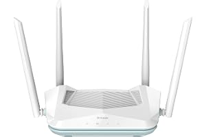 D-Link R15 EAGLE PRO AI AX1500 Smart Router med nätverksoptimering, föräldrakontroll med AI, Gigabit-portar, MU-MIMO, 1024 QA