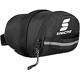Amazon Brand - Symactive Polyester Cycle/Bicycle Saddle Bag (Polyester, Black)