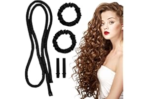 XIANSHI Heatless Curls Band,Overnight Curls,Heatless Lockenstangen Stangen Stirnband,Nacht Locken Ohne Hitze Blowout Hair Lockenwickler Kein Hitzes Dünnes Locken Stirnband für Langes Haar Kurzes Haar Schwarz