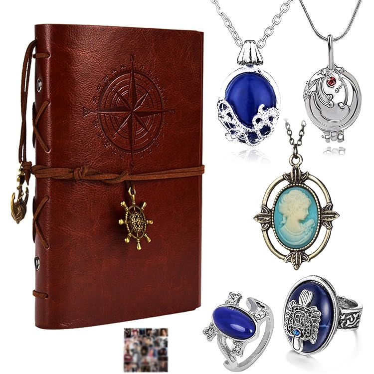 Lot De Bijoux Vampire Diaries Elena Gilbert - 2 Colliers, 2 Boucles D'oreilles Diamant, 1 Bague, Coffret Cadeau - 6